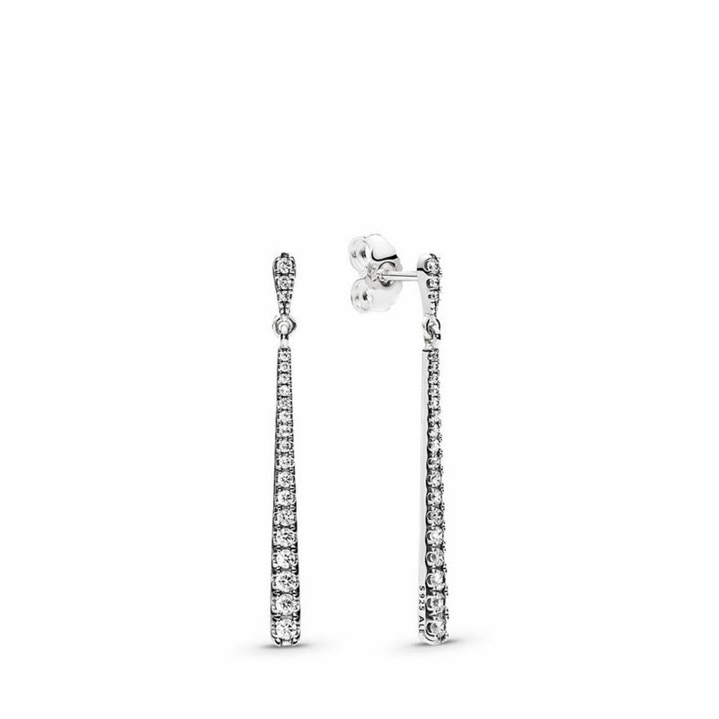 Pandora Shooting Stars Dangle Earrings Ireland - Sterling Silver/Cubic Zirconia - 175082SMO